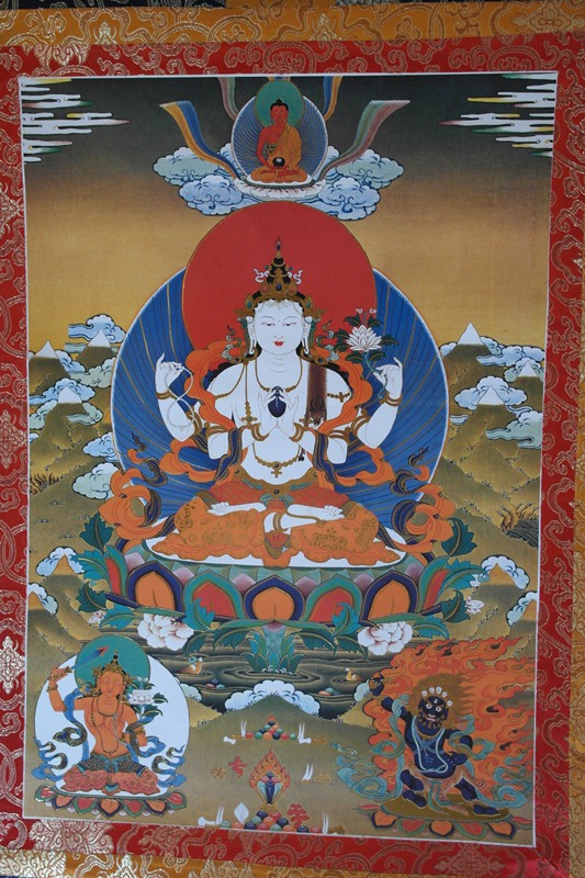 Thangka Bồ-tát Quán Âm tứ thủ, Tây Tạng