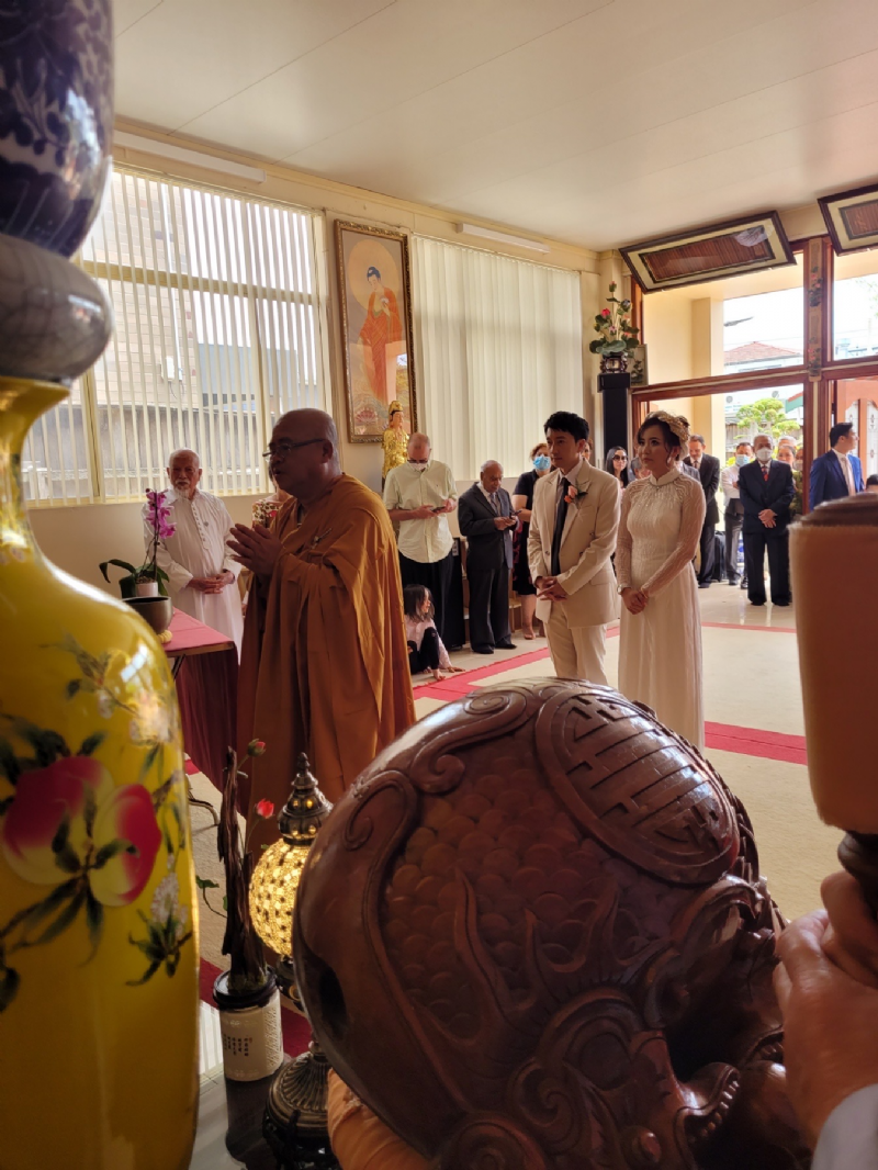 Lễ Hằng Thuận Phật tử chú rể Nguyễn Thành Quang và cô dâu Lâm Thuý Diễm ngày 19.12.2021