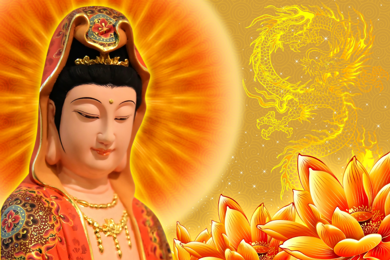 Hình ảnh Phật Quan Thế Âm Bồ Tát 3D chất lượng cao đẹp 2024
