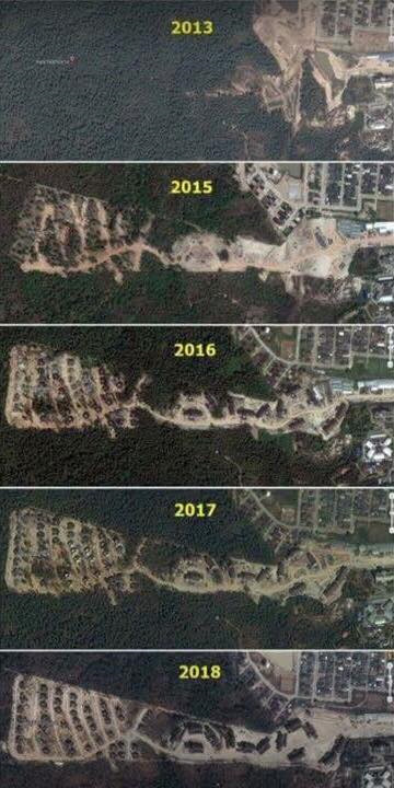 Ảnh vệ tinh chụp khu vực Doi Suthep, Chiangmai, trong quá trình xây dựng khu biệt thự bị phản đối