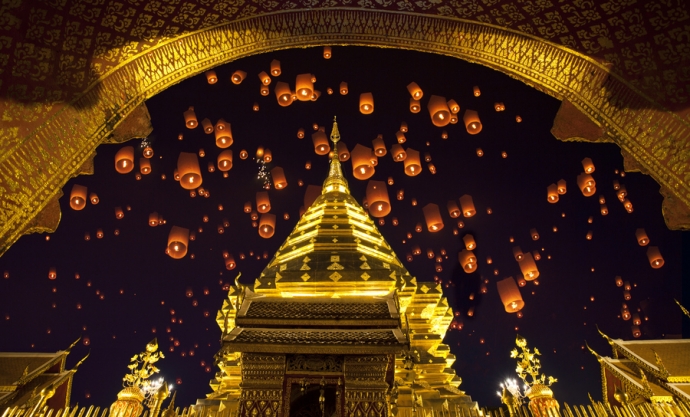 Chùa Wat Phrathat Doi Suthep, Chiang Mai, Thái Lan 