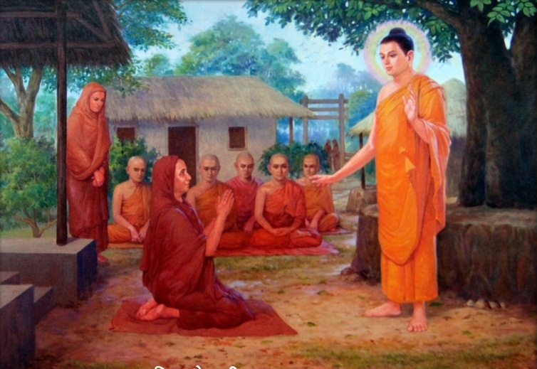 Di mẫu Maha Pajapathi thỉnh cầu Phật cho xuất gia