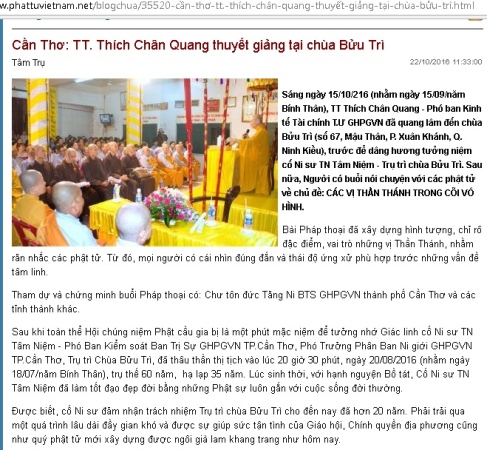 Phân tích một bài giảng sai chánh pháp của Chân Quang 1