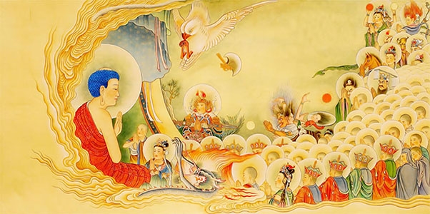 Phật A Di Đà cai quản cõi Cực Lạc (an vui) ở phương Tây