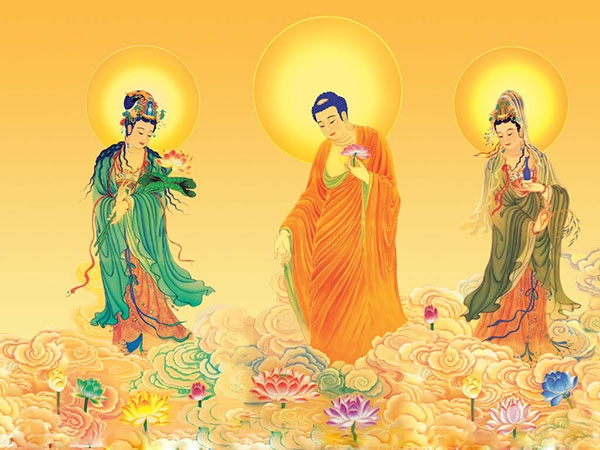 Phật A Di Đà và hai vị bồ tát.