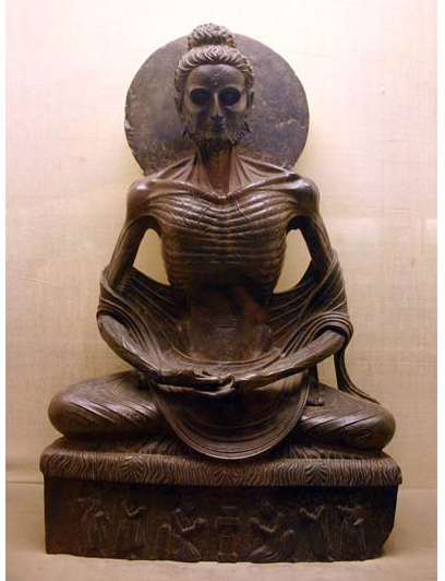 Phật Thích Ca khổ hạnh Thế kỷ thứ 2 Gandhara (Càn Đà) Bảo tàng Lahore Pakistan